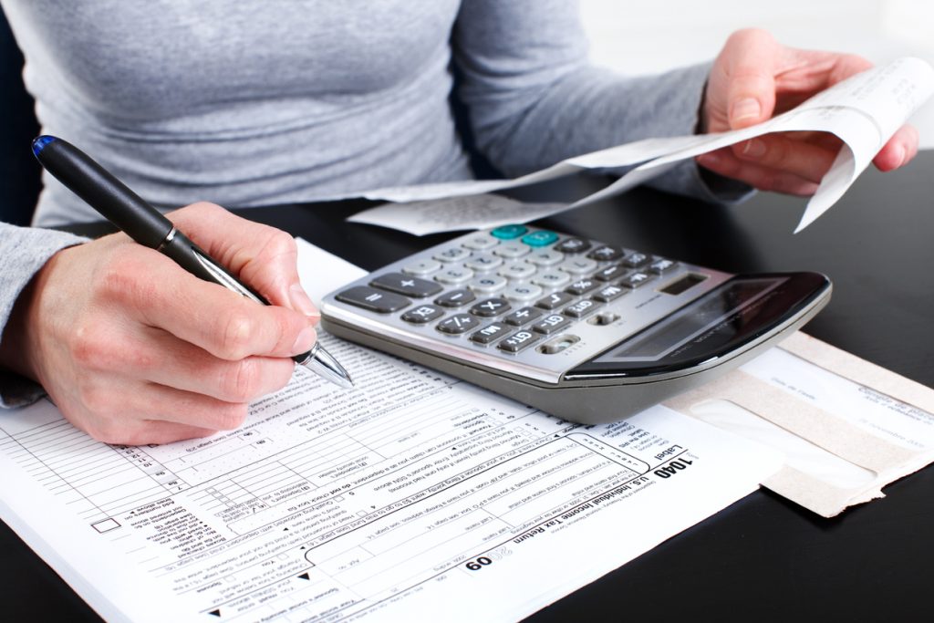 business woman working with documents